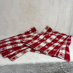 Red & White Checkered Country Star Placemats Set Of 6